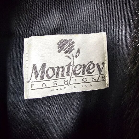 Vintage Monterey Fashions Full Length Faux Fur Coat 2X Black Mobwife Made in USA - Picture 8 of 13